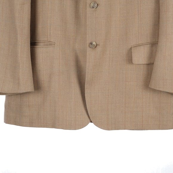 Oscar De La Renta Silk Wool Tan Sport Coat 46R - Picture 4 of 8